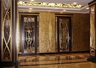 Интерьер в стиле артдеко Материал: Стекло, дерево, акрил, витраж, мрамор