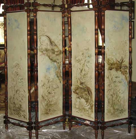 Ширма Материалы: Дерево, роспись