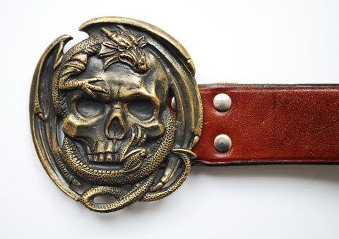 Череп с Драконом Материал: Бронза Патина Натуральная кожа. Автор: Татьяна Комарчук 