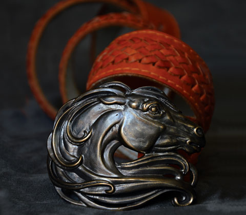 Голова Лошади Материал: Бронза Патина Натуральная кожа. Автор: Татьяна Комарчук