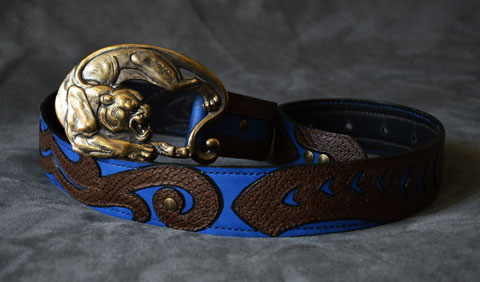 Барс Материал: Бронза Патина Натуральная кожа. Автор: Татьяна Комарчук