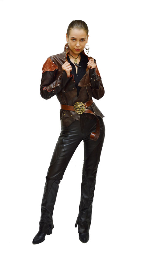 Кожаный костюм в стиле стим-панк куртка штаны Материал: Натуральная кожа, фурнитура. Дизайнер: Татьяна Комарчук