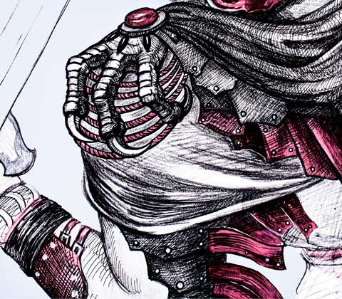 Рисунок сценического костюма Воин Света. Художник: Татьяна Комарчук