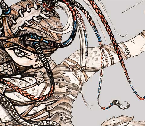 Рисунок сценического костюма Демон. Художник: Татьяна Комарчук