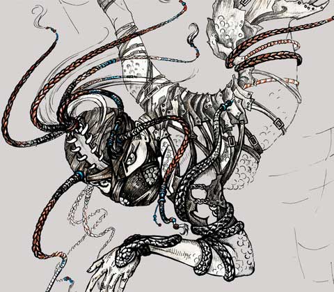 Рисунок сценического костюма Демон. Художник: Татьяна Комарчук