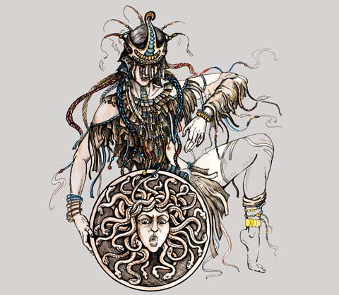 Рисунок сценического костюма Шаман. Художник: Татьяна Комарчук