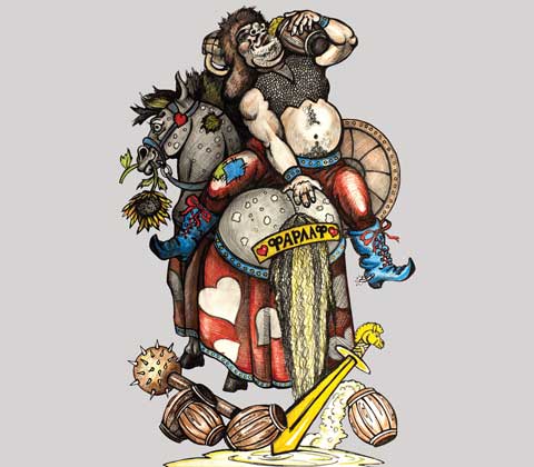 Рисунок реквизита и костюма Фарлаф к театральной постановке Руслан и Людмила. Художник: Татьяна Комарчук