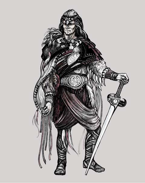 Рисунок сценического костюма Воин Света. Художник: Татьяна Комарчук