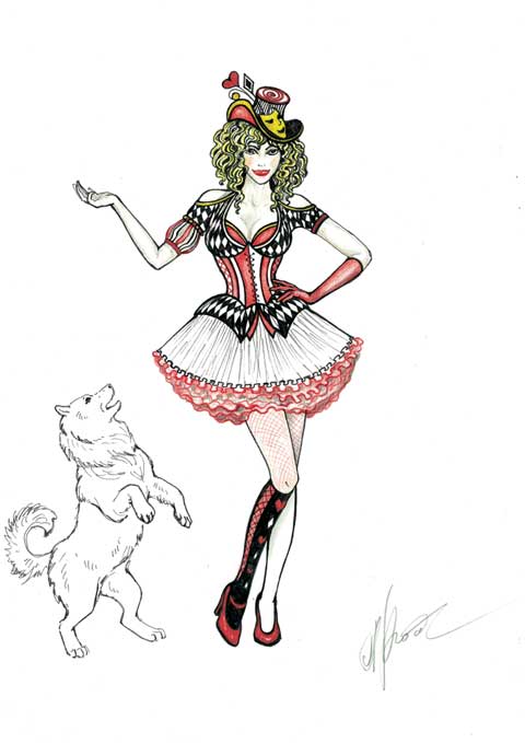 Рисунок костюма фламенко. Художник: Татьяна Комарчук