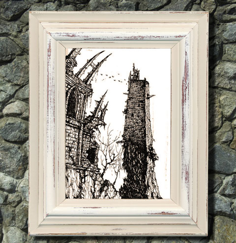 Руины Туш, перо. Автор: Никита Фёклин