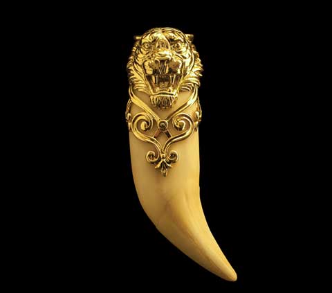 Амулет Власть Тигра Навершие Голова Тигра с орнаментом Материал: Бронза. Автор: Татьяна Комарчук