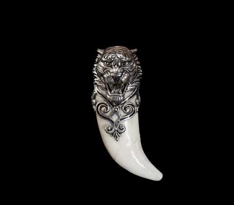 Амулет Власть Тигра Навершие Голова Тигра с орнаментом Материал: Серебро. Автор: Татьяна Комарчук