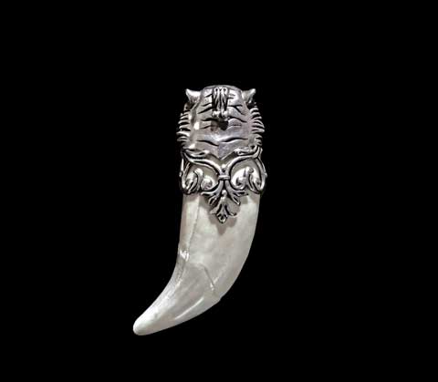 Амулет Власть Тигра Навершие Голова Тигра с орнаментом Материал: Серебро. Автор: Татьяна Комарчук 