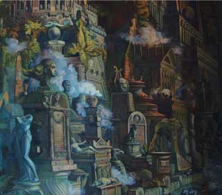 Цветная копия гравюры Аппиева дорога. Автор: Пиранези, Джованни Баттиста Художники: Татьяна Комарчук, Ольга Бутко