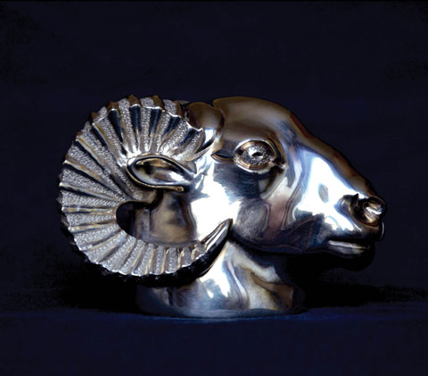 Скульптура: Архар. Набор из 6-ти Рюмок Животные России. Материал: Бронза, позолота Автор: Татьяна Комарчук