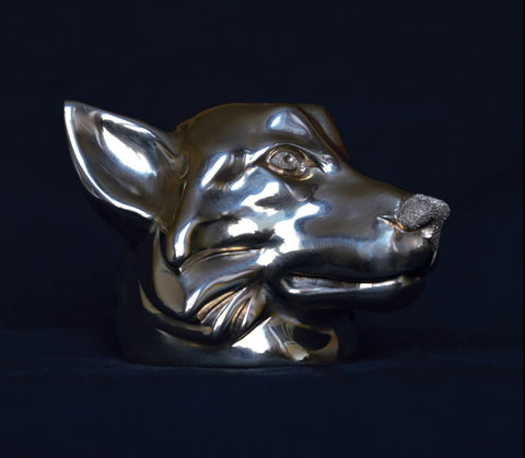 Скульптура: Волк. Набор из 6-ти Рюмок Животные России. Материал: Бронза, позолота Автор: Татьяна Комарчук