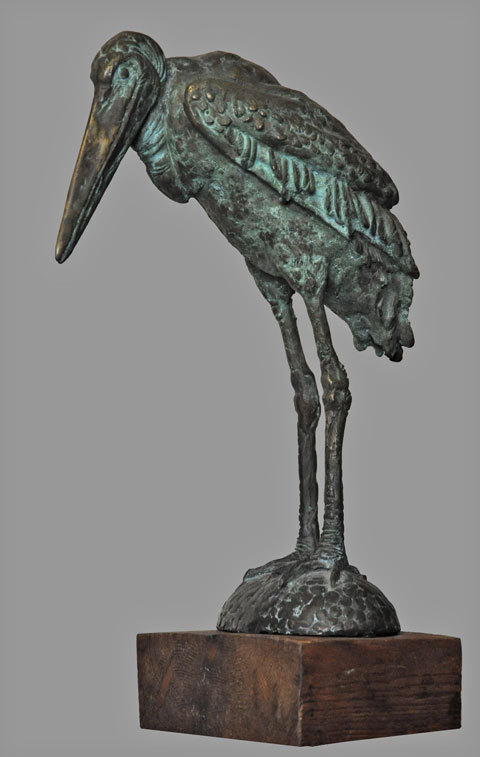 Скульптура: Марабу. Материал: бронза, патина, дерево Автор: Татьяна Комарчук