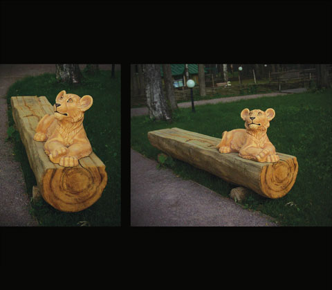 Скульптура: Львенок Симба. Материал: Шамот, патинирование Автор: Татьяна Комарчук