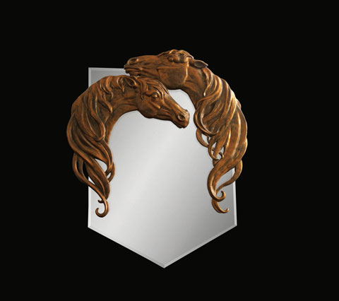 Скульптура: Любовь. Материал: Литьевое дерево, патина, зеркало Автор: Татьяна Комарчук