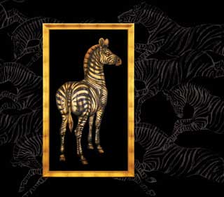Панно: Зебра. Материал: Литьевое дерево, патина, стекло Автор: Татьяна Комарчук