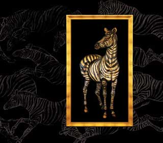 Панно: Зебра. Материал: Литьевое дерево, патина, стекло Автор: Татьяна Комарчук