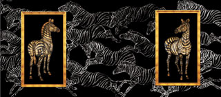 Панно: Зебры. Материал: литьевое дерево, патина, стекло, распись на стекле Автор: Татьяна Комарчук