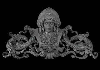 Рельеф: Горельеф для фронтона. Материал: Глина, фибробетон Автор: Татьяна Комарчук