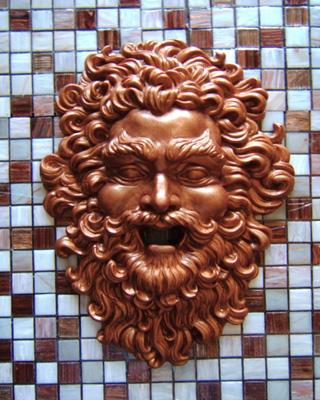 Рельеф: Маскарон Материал: Акрил, патина. Автор: Татьяна Комарчук