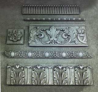 Элементы декора орнаментальные вставки Материал, Гипс, тонировка. Скульптор: Татьяна Комарчук