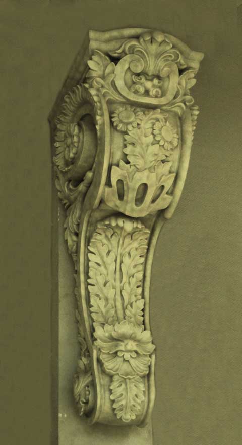 Кронштейн Материал: фибробетон, тонировка. Скульптор: Татьяна Комарчук