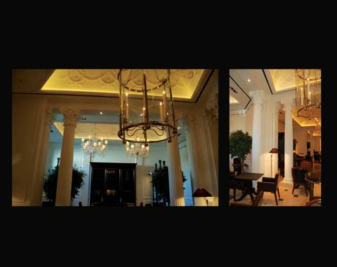 Капители, колонны, фриз, карниз Материал: гипс, тонировка. Скульптор: Татьяна Комарчук