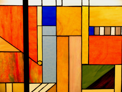 Витраж: Геометрические фигуры Техника: Тифани Материал: Стекло. Автор: Андрей Ананьев