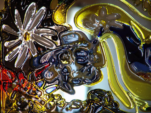 Витраж: Цветы Техника: Фьюзинг Материал: Стекло. Автор: Ольга Бутко