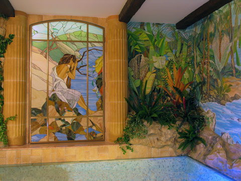 Витраж: Абстракция Техника: Тифани Материал: Стекло. Автор: Андрей Ананьев